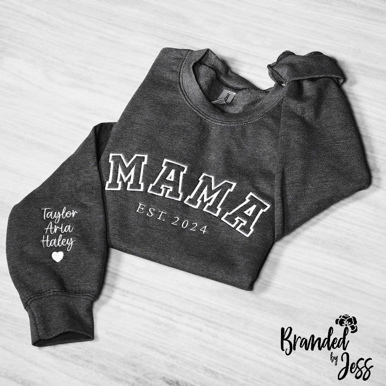Custom Mama Embroidered Sweatshirt