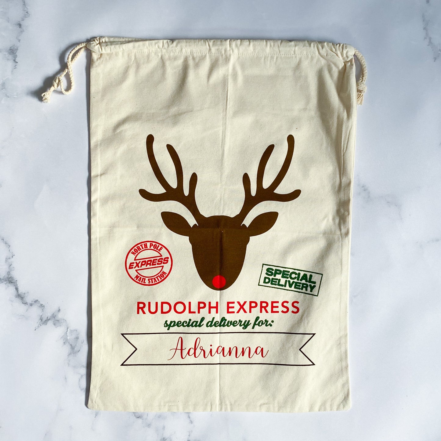 Custom Name Canvas Santa Sacks