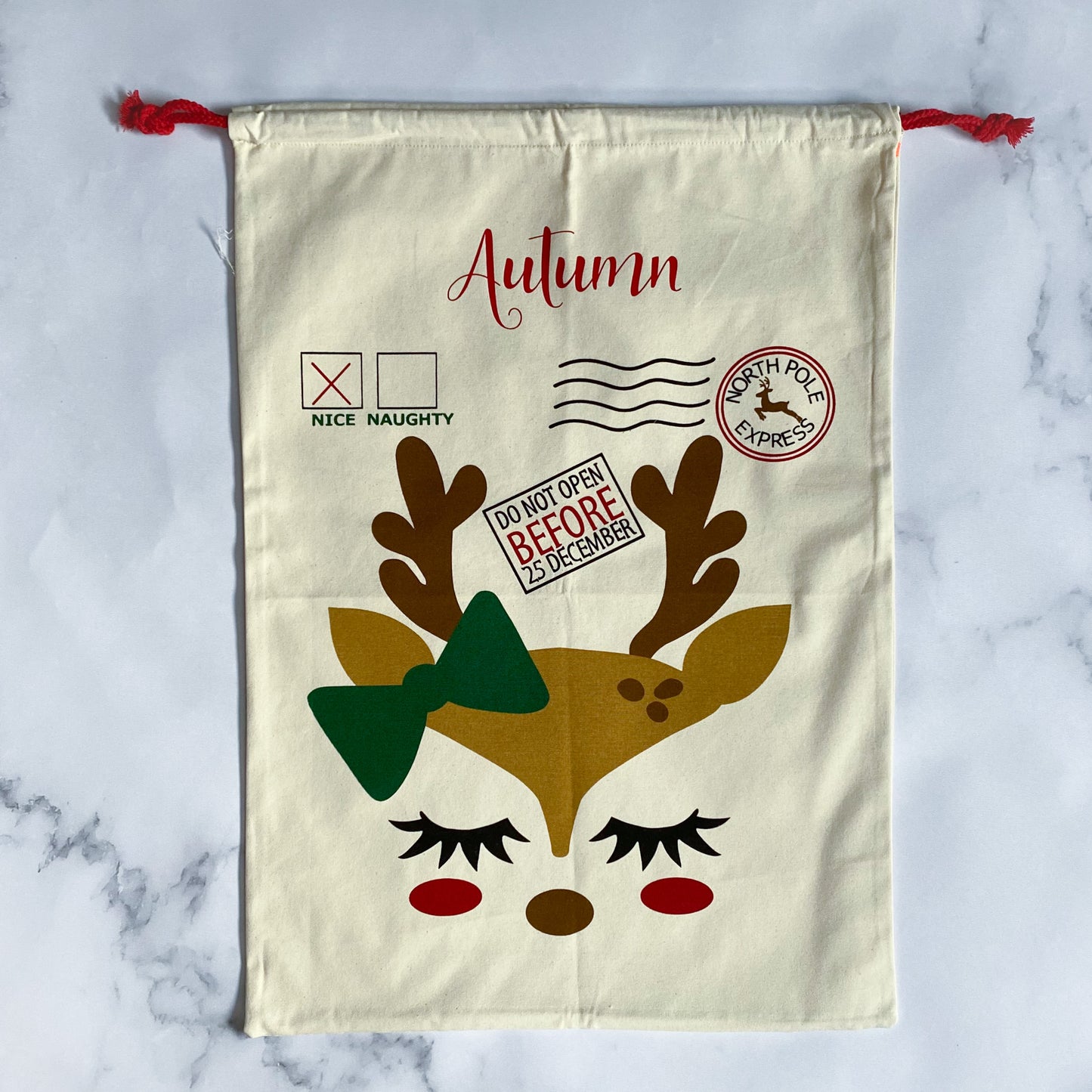 Custom Name Canvas Santa Sacks