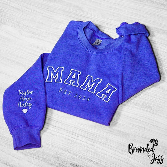 Custom Mama Embroidered Sweatshirt