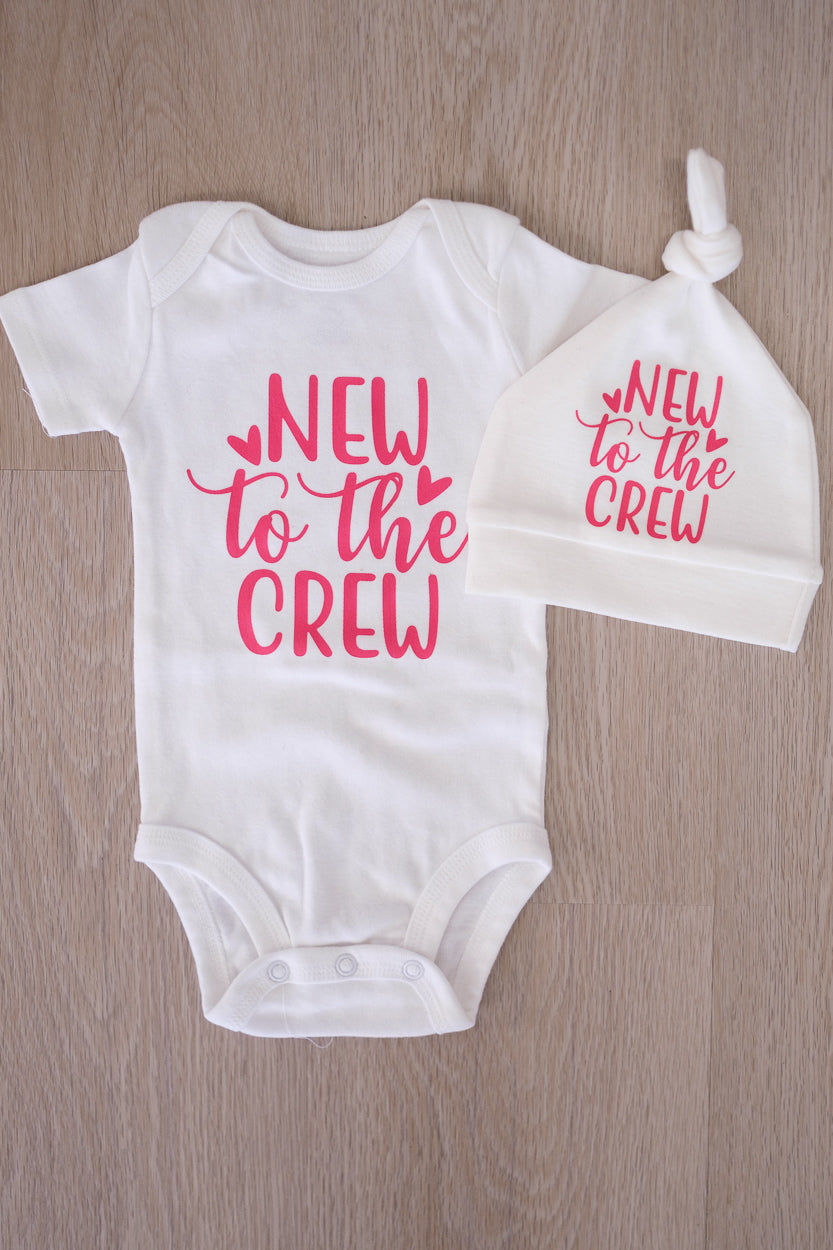 New to The Crew Onesie and Hat Gift Set