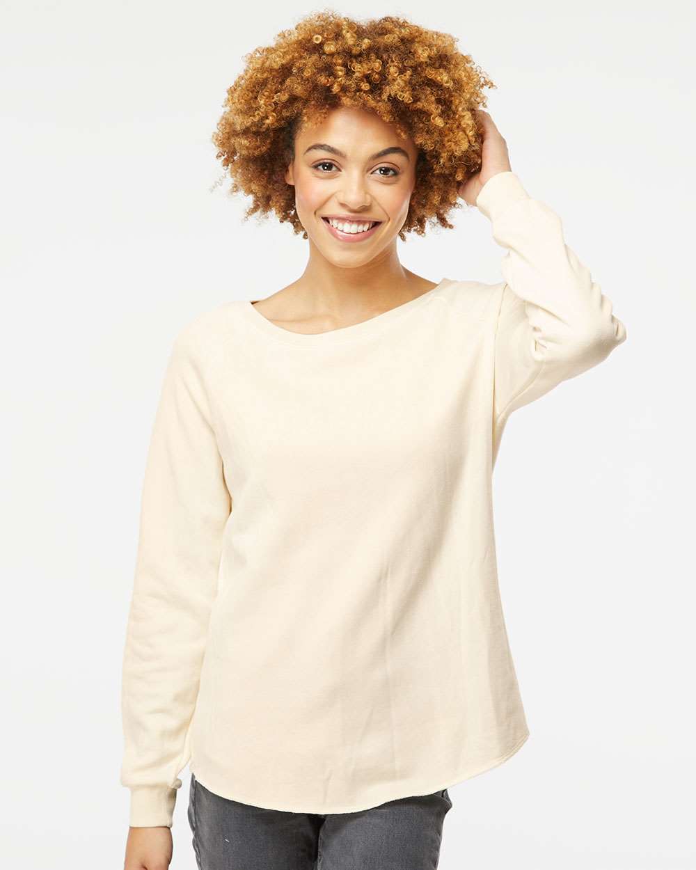 Women’s Lightweight California Wave Wash Crewneck Sweatshirt - PRM2000