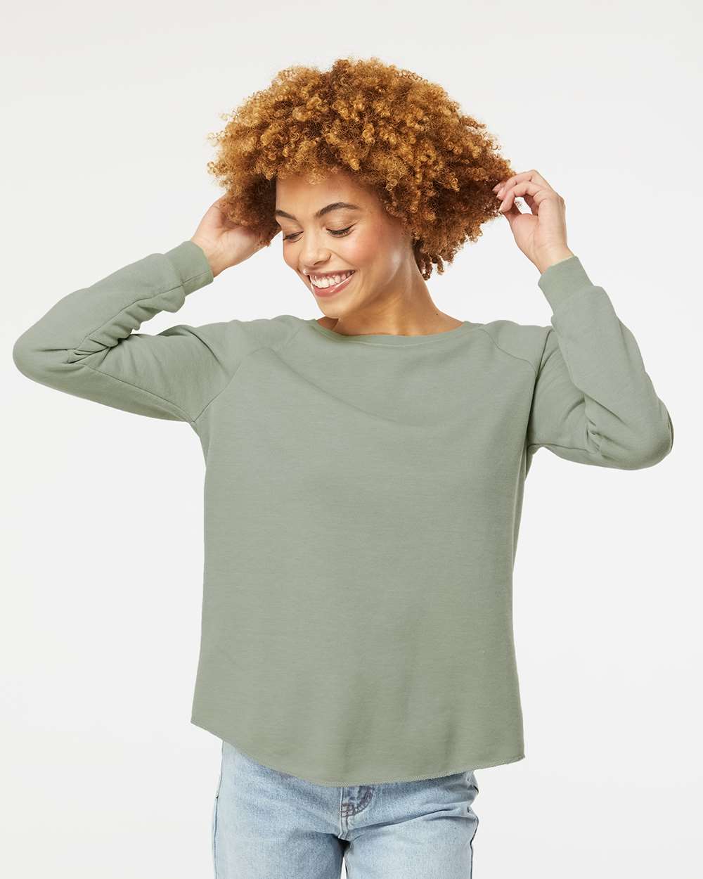 Women’s Lightweight California Wave Wash Crewneck Sweatshirt - PRM2000
