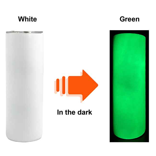 Custom 20 OZ Glow In The Dark Skinny Tumbler